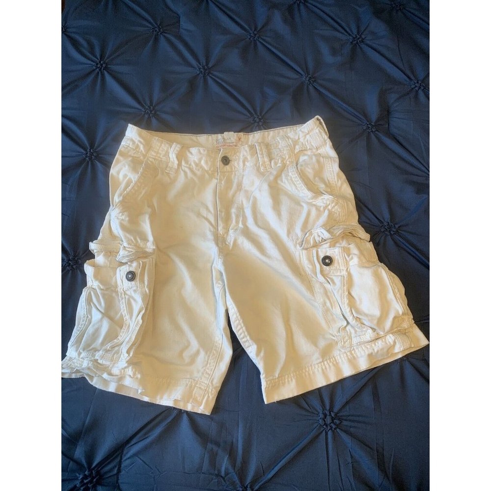 American Eagle Cargo Shorts Mens 34 Light Beige Classic Length GUC